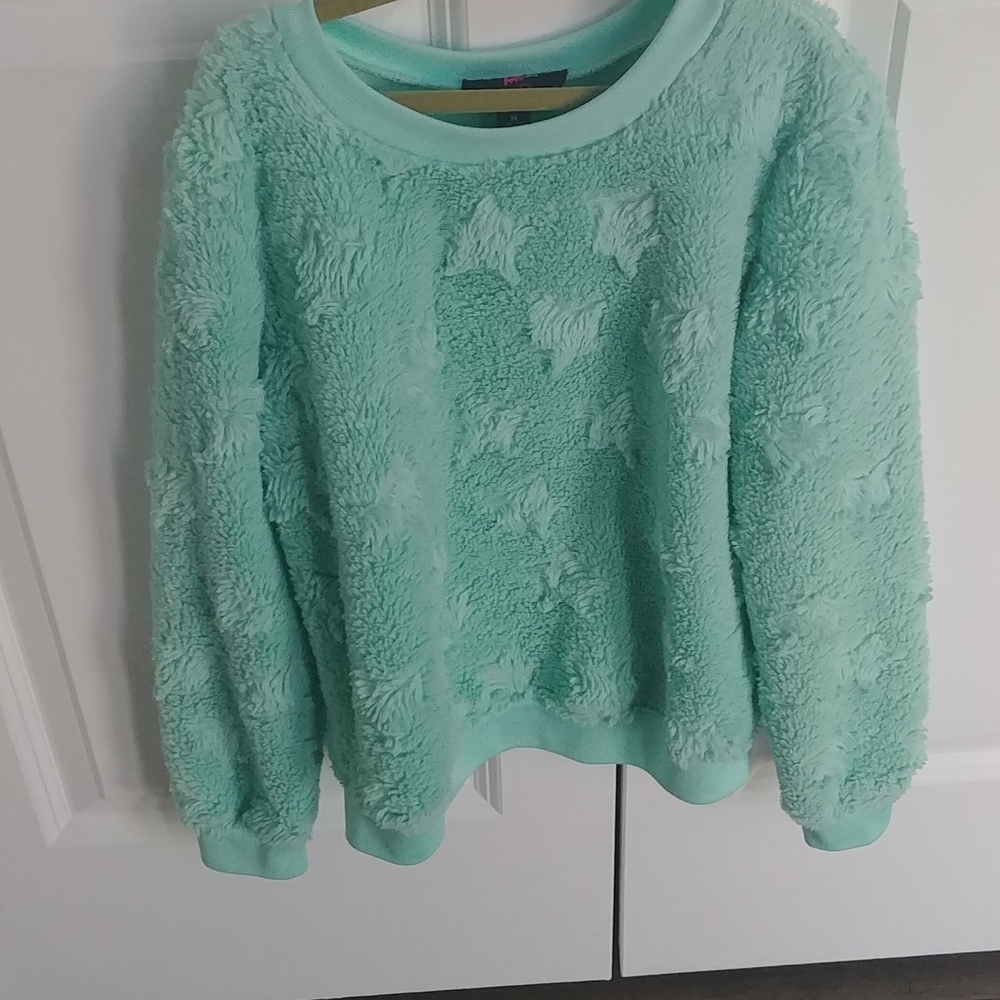 IZ Byer Girls fluffy sweatshirt. 3D stars.